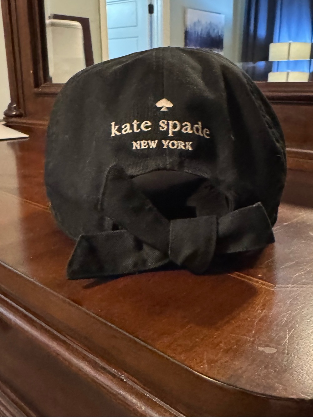kate spade Black Bow-Back Baseball Cap